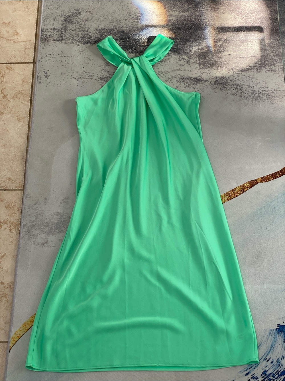 Sleeveless Halter Neck Seafoam Green Women's Dress